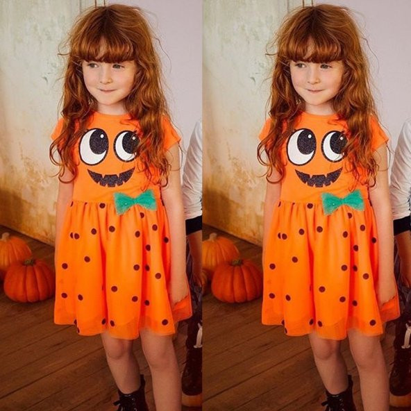 Halloween Turuncu Elbise Cadılar Bayramı - 2