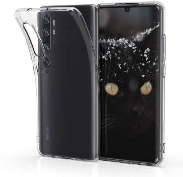 Xiaomi Mi 10 Kamera Çıkıntılı İnce Esnek Sararmaz Şeffaf Kılıf - 1