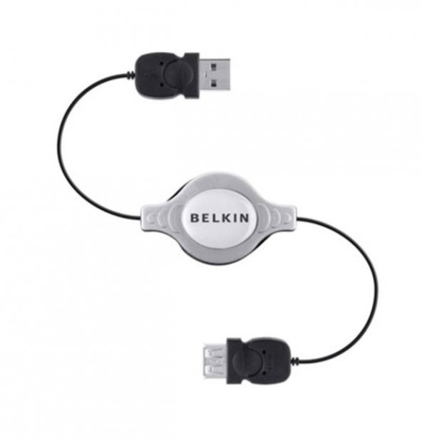 Beklin Makaralı 2.0 USB Uzatma Kablosu Siyah 1m