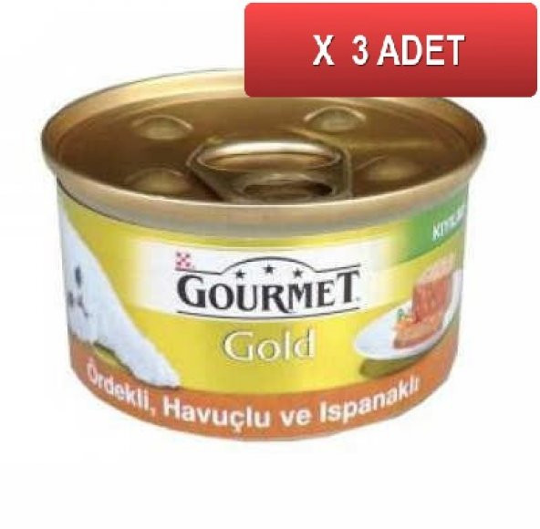 Gourmet Gold Kıyılmış Ördek Sebze Kedi Konservesi 85 gr (3 TANE)