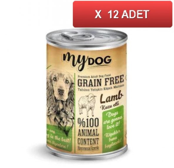 Mydog Tahılsız Kuzu Etli Köpek Konservesi 415 gr (12 ADET)
