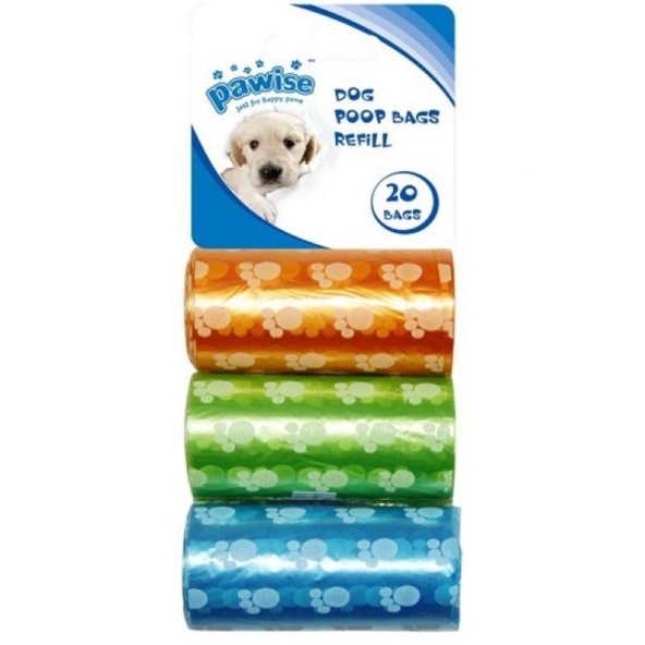 Pawise Köpek Pislik Toplama Torbası 20 Yaprak x 3 Rulo