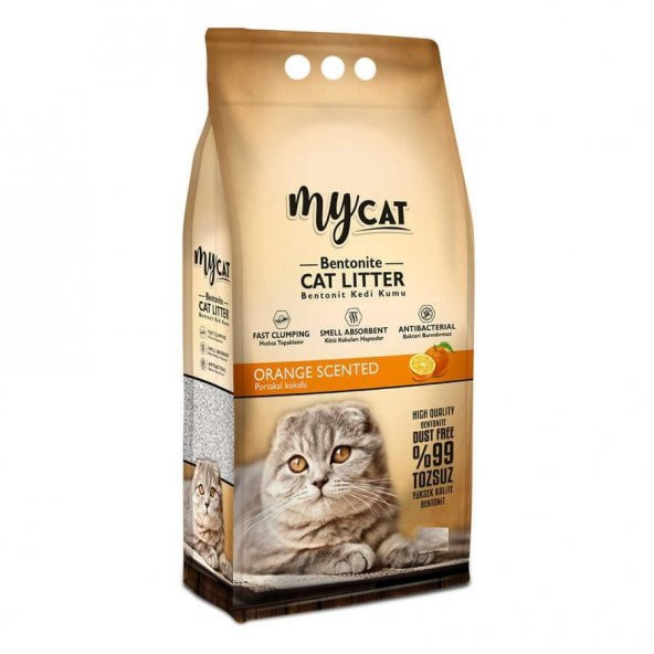 MyCat Portakal Kokulu Kedi Kumu İNCE Taneli 10 LT
