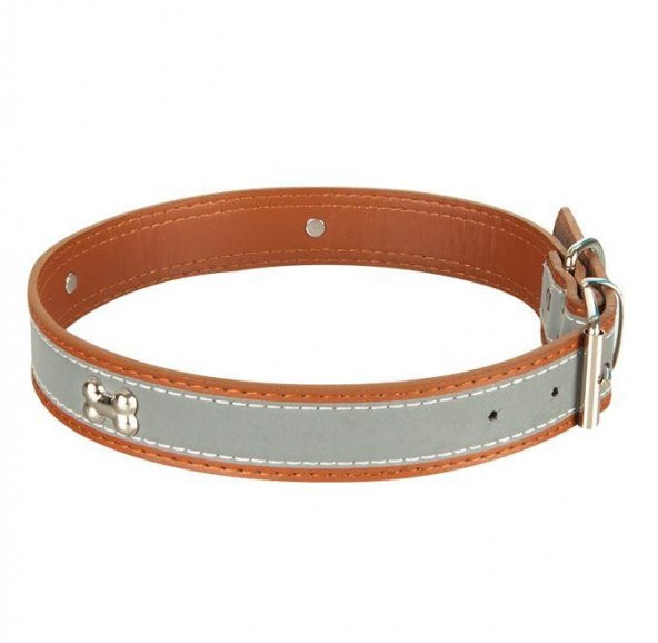 Sanlian Köpekler İçin Kemik Desenli Reflektörlü Boyun Tasması 1,5*35 cm