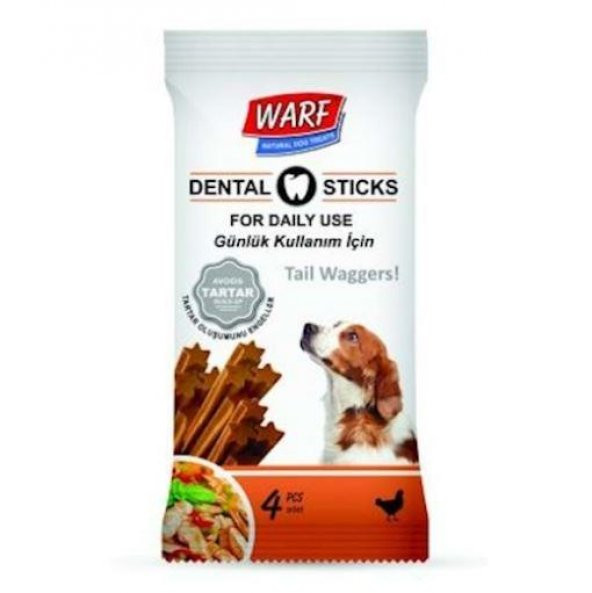 Warf Dental Tavuk Etli Köpek Ödül Çubuk 4"lü Paket