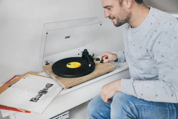 Lenco LBT-188 PI Retro Ahşap Bluetoothlu Pikap Plak Çalar - 9