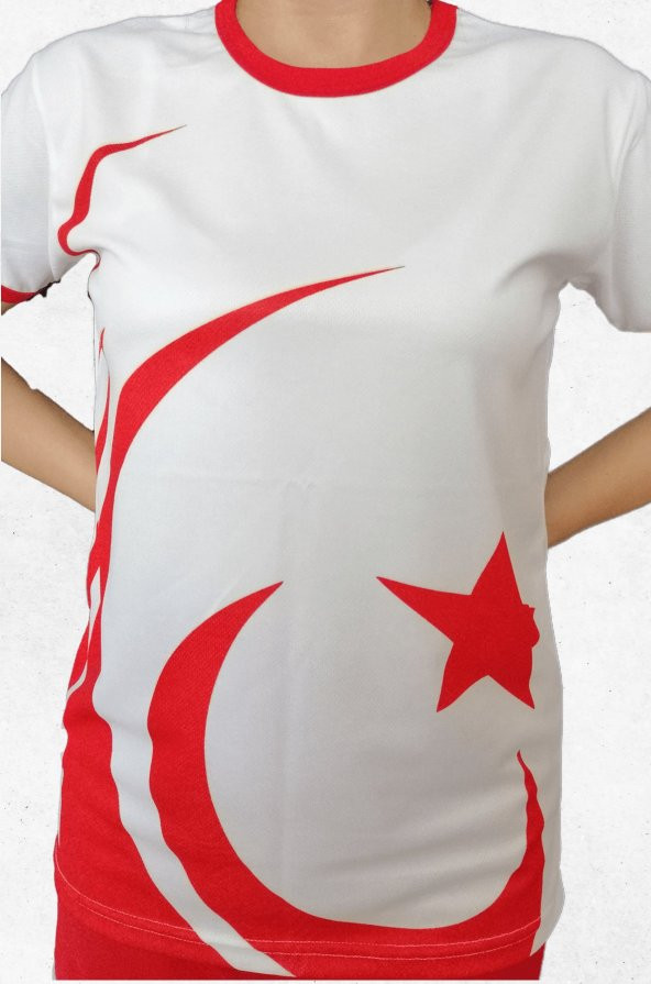 Modapalace Ay Yıldız Desenli Kadın Spor Tişört