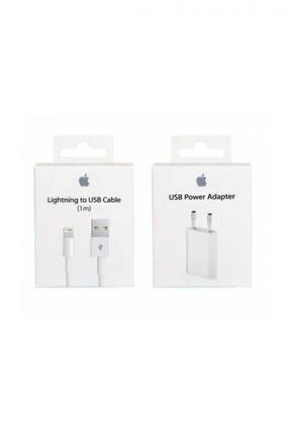 Apple Iphone Orijinal Şarj Cihazı Seti Adaptör + Kablo 2 li Set