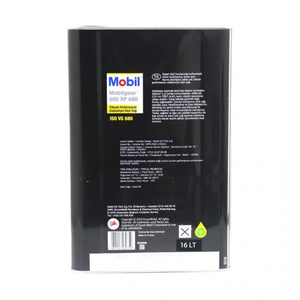 Mobil Mobilgear 600 XP 680 16 Lt Yüksek Performanslı Dişli Yağı - 2