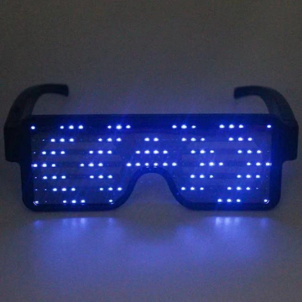 Çok Renkli Led Işıklı Şarjlı Parti Gözlüğü Kablosuz Yılbaşı Düğün Eğlence HJ-LRG01 - 5