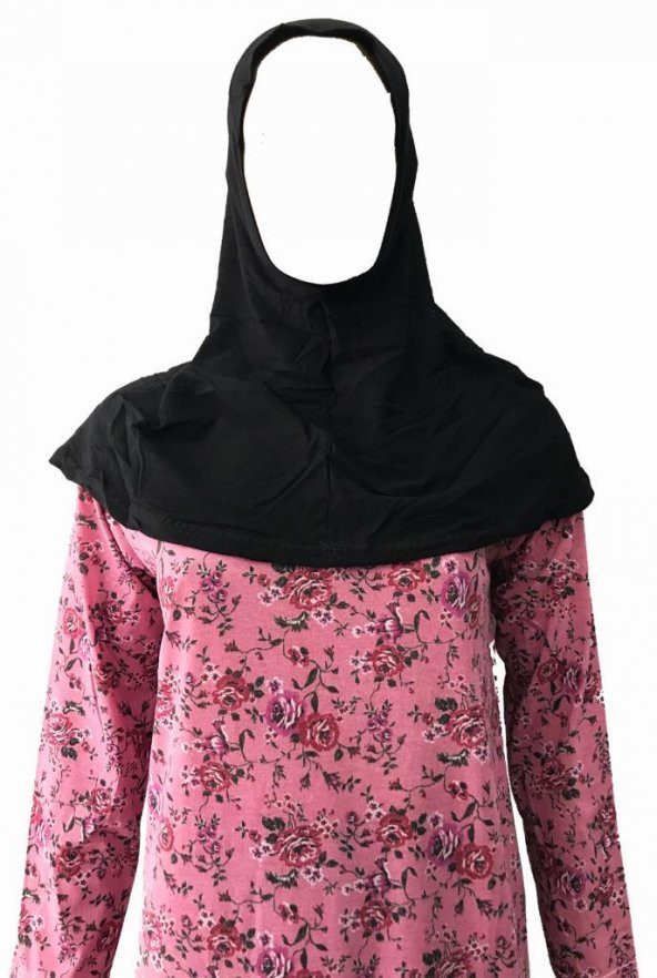 Namaz Elbisesi Türbanlı Bütün PENYE Pembe Çiçek Desen - 3