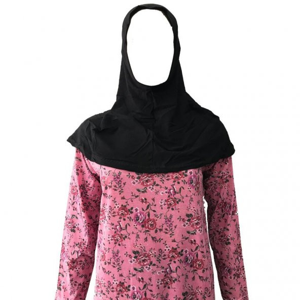 Namaz Elbisesi Türbanlı Bütün PENYE Pembe Çiçek Desen - 4