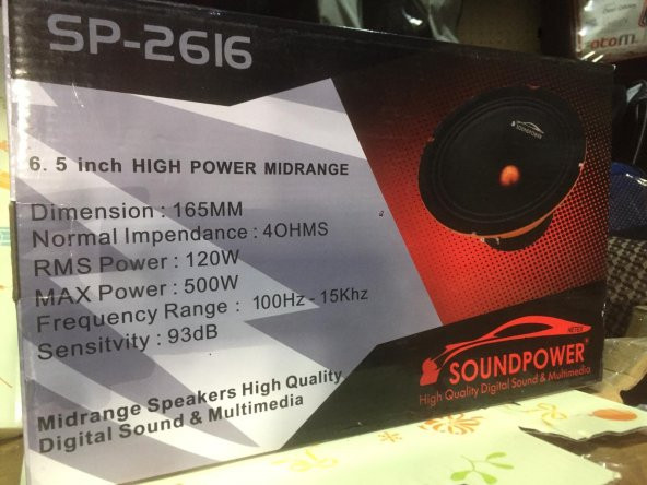 SOUNDPOWER SP-2616 16CM MİDRANGE SPEAKERS 500W 120RMS - 1