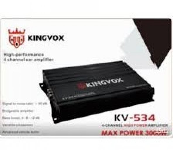KİNGVOX KV-534 4 KANAL 30000 WATT PROFOSYONEL OTO AMFİ - 1