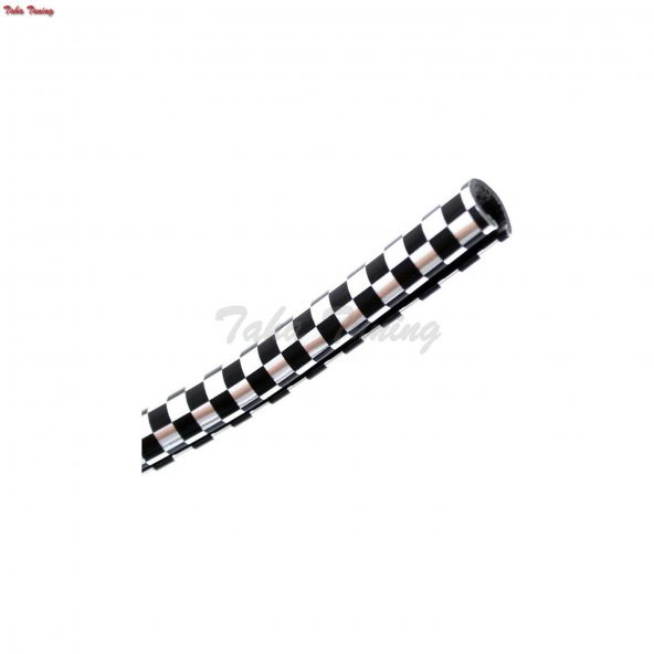 U TİPİ GECMELİ SİYAH BEYAZ DAMALI NİKELAJ ŞERİT 2 METRE - 2