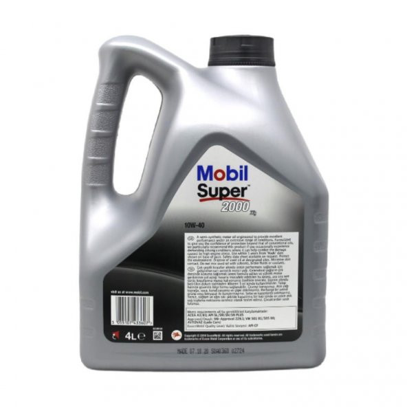 Mobil Super 2000 10W-40 4 Lt Yarı Sentetik Motor Yağı - 4