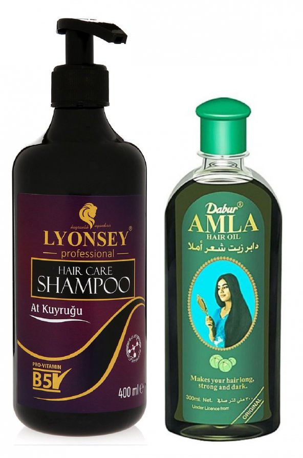Lyonsey At Kuyruğu Şampuanı 400 ml + Dabur Amla Saç Bakım Yağı 200 ml