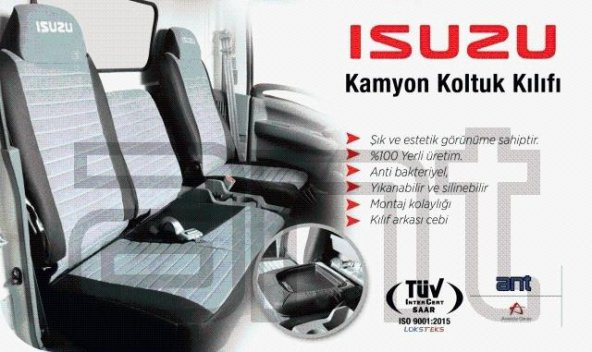 Isuzu Npr75 Koltuk Kılıfı Orj.(Gri-Siyah)2017 Kafalıklar Sökülen