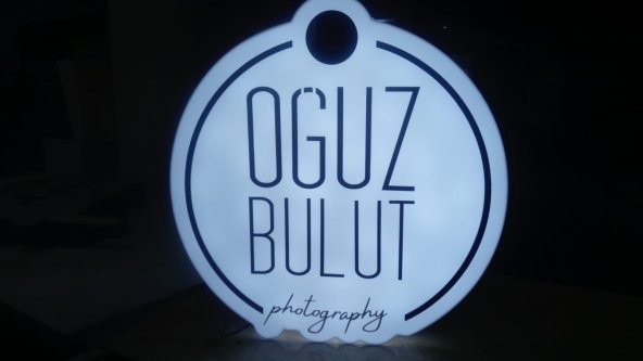 Oğuz Bulut Fotoğrafçı Tabelası 3D LED Tabela Neon Etkili Işıklı Kutu Harf Tabela 30x45cm Pleksiglass ürün görseli 1
