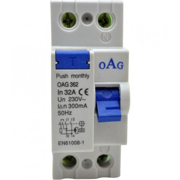 Oag 2X32A/30 Ma Kaçak Akım Koruma Rölesi - 1