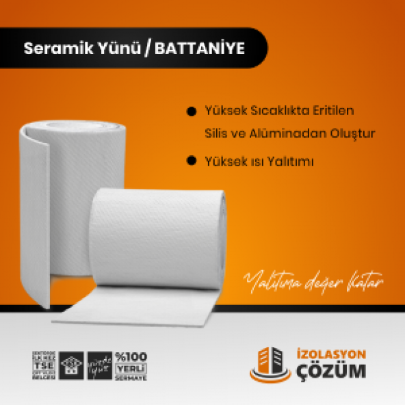 İzolasyon Çözüm Seramik Yünü Seramik Battaniye 19 MM 96 KG 610 x 7200 MM - 2