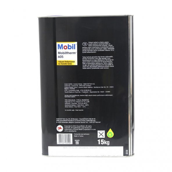 Mobil Mobiltherm 605 16 Lt Yüksek Performanslı Isı Transfer Yağı - Resim 4
