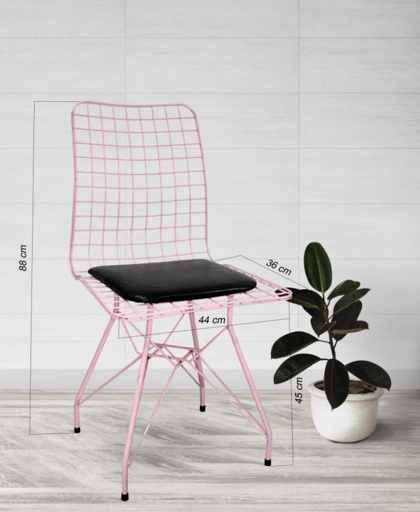 Chic Life Pembe 6 lı Tel Sandalye - 2