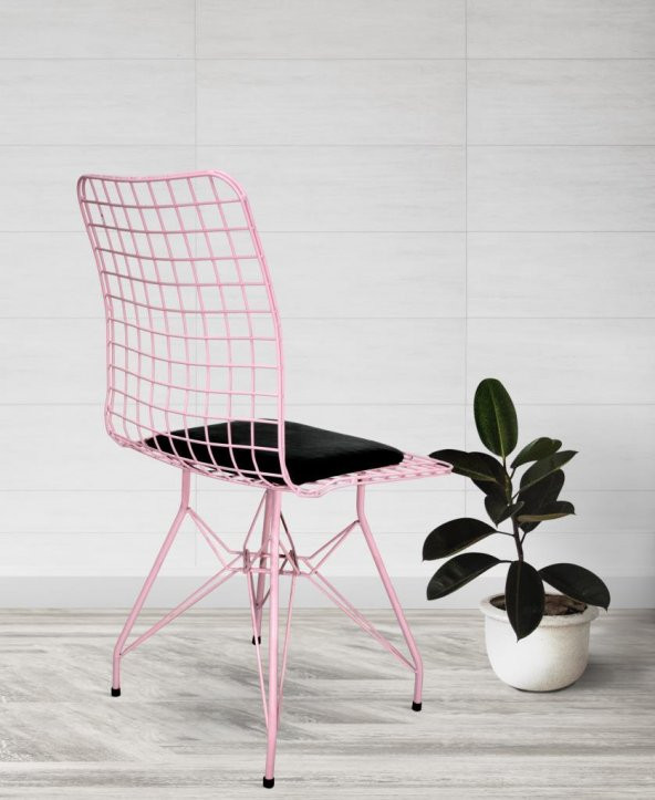 Chic Life Pembe 6 lı Tel Sandalye - 3