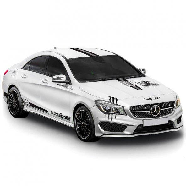 Mercedes Modifiye Sport Sticker Seti, Mercedes Etiket Çıkartma Paketi - 2