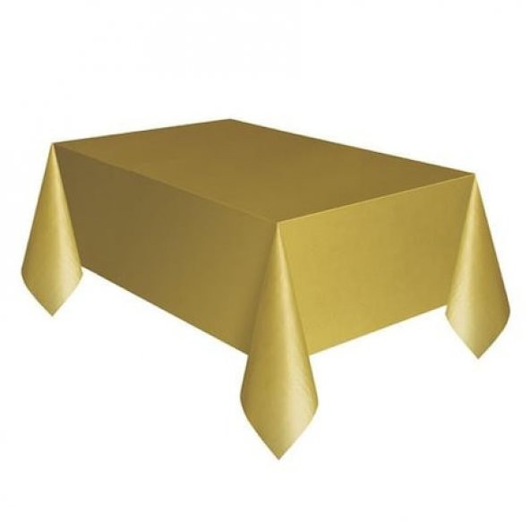 Altın Masa Örtüsü Plastik 137X274 Cm