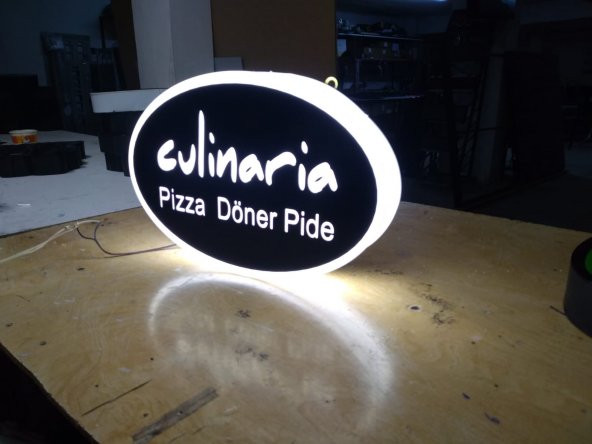 Culinaria Pizza Döner Tabelası 3D LED Tabela Neon Etkili Işıklı Kutu Harf Tabela 30x45cm Pleksiglass - Resim 2