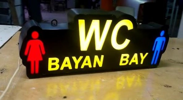 30x45 cm Wc Tuvalet LED Tabela 3D Tabela Neon Etkili Pleksiglass Depo Tabela Reklam ürün görseli