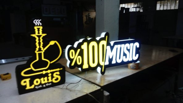 Louis Pub ve Cafe Tabelası 3D Led Tabela Neon Etkili Işıklı Kutu Harf Depo Reklam Maltepe İstanbul ürün görseli