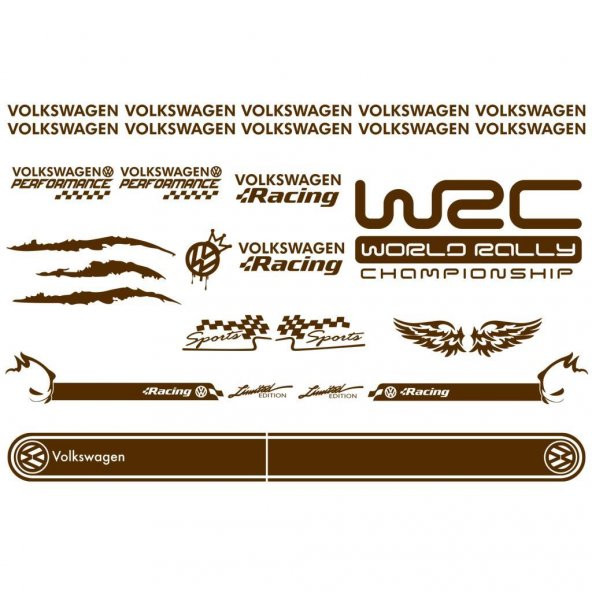 Volkswagen Modifiye Sport Sticker Seti, Volkswagen Etiket Çıkartma Paketi - 5
