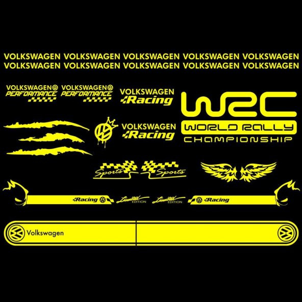 Volkswagen Modifiye Sport Sticker Seti, Volkswagen Etiket Çıkartma Paketi - 9