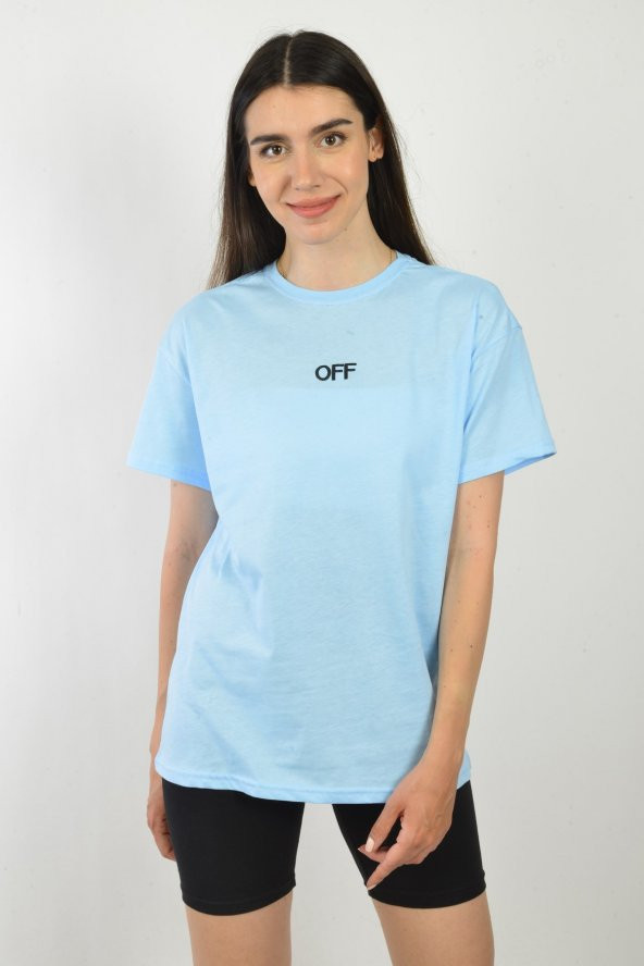 Kadın Turkuaz Nakışlı T-shirt - Tayt Takım