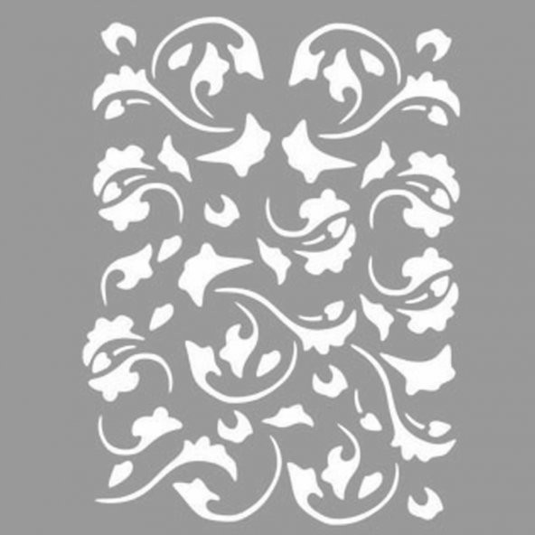 Etnik Desen Stencil Boyama şablonu 30x30 cm, Duvar Stencil, Fayans Stencil, Mobilya Stencil - 1