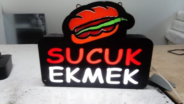Sucuk Ekmek Görsel Yazılı Tabelası 3D Led Tabela Neon Etkili Işıklı Kutu Harf Depo Reklam İstanbul ürün görseli