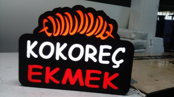 30x45 cm Kokoreç Ekmek 3D LED Tabela Pleksiglass Depo Reklam ürün görseli