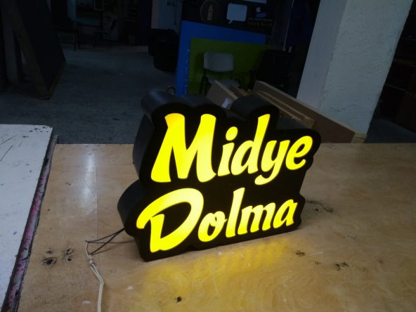 3D MİDYE DOLMA LED TABELA 30X45 CM PLEKSİGLASS (BUTİK TABELA YAPIMI İÇİN YAZINIZ) - 2