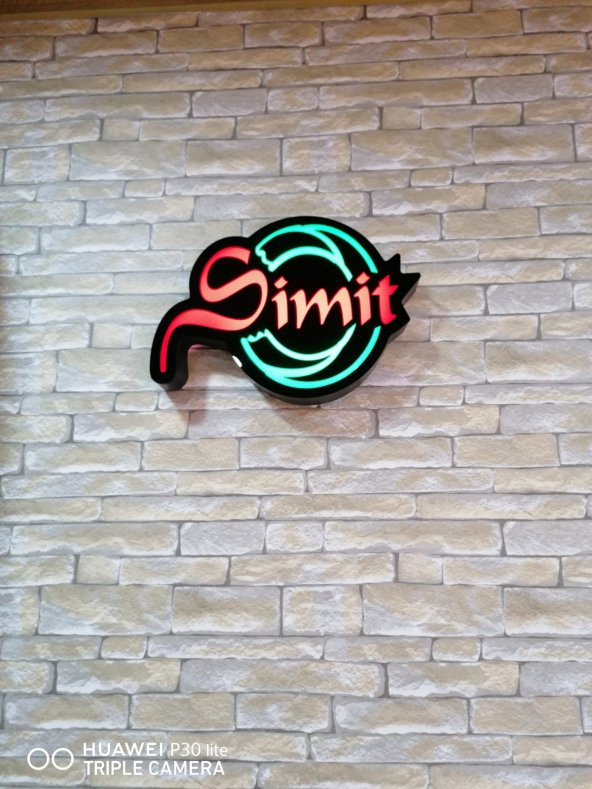 30X45 CM 3D LED TABELA NEON ETKİLİ IŞIKLI TABELA SİMİT YAZILI TABELA DEPO REKLAM TABELA İSTANBUL ürün görseli