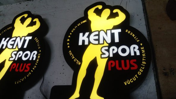 Kent Spor Fitness Salonu Tabelası 3D LED Tabela Neon Etkili Işıklı Kutu Harf Depo Tabela Reklam - Resim 2