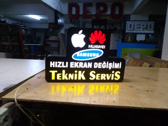 Teknik Servis Telefoncu Tabelası 3D LED Tabela Neon Etkili Işıklı Kutu Harf Depo Tabela Maltepe ürün görseli
