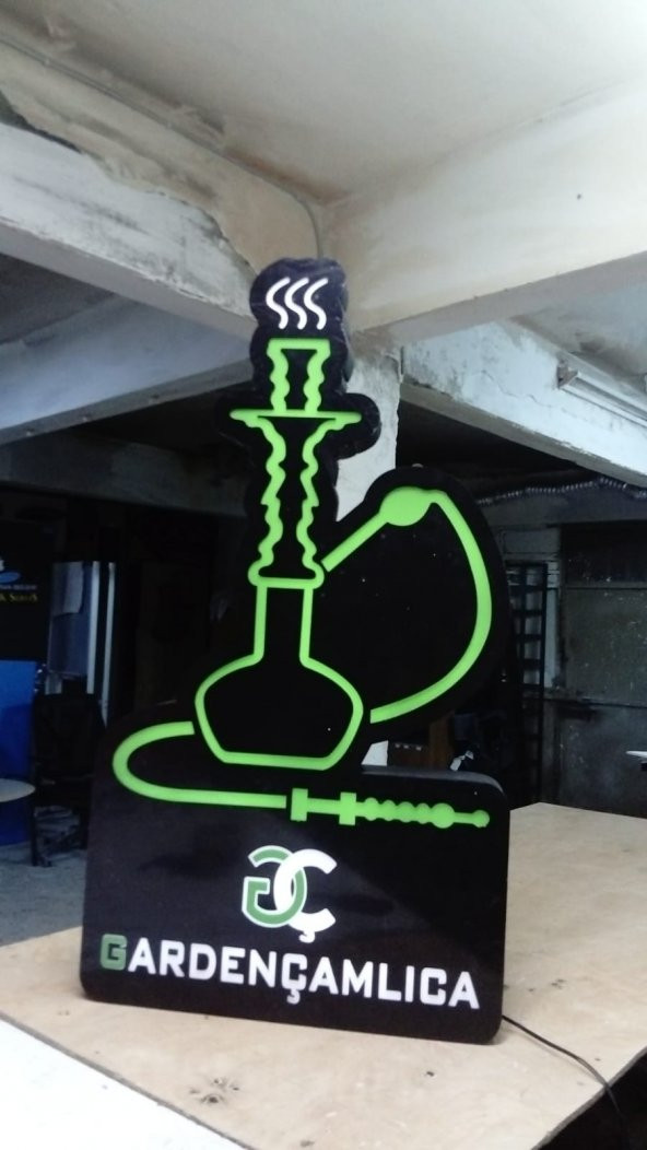 Garden Çamlıca Logo Tabela Yazılı 3D Led Neon Etkili Işıklı Tabela Kutu Harf Depo Tabela İstanbul - 1