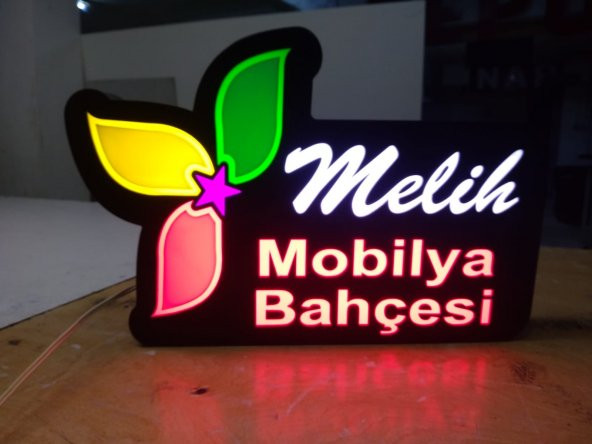 Melih Mobilya Bahçesi Tabelası Butik 3D Led Tabela Neon Etkili - 2