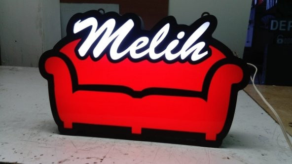 Mobilya Kanepe Melih Yazılı Tabelası 3D Led Neon Etkili Işıklı Tabela Kutu Harf Depo Reklam Maltepe