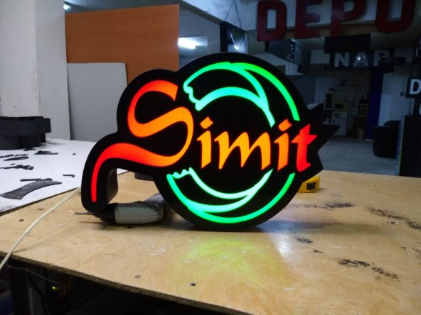 Simit Yazılı Tabela 3D Led Neon Etkili Işıklı Tabela Kutu Harf Depo Tabela İstanbul Maltepe Kartal