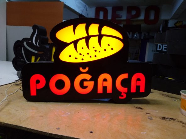 Resimli Yazılı Poğaça Tabelası 3D Led Neon Etkili Işıklı Tabela Kutu Harf Depo Tabela İstanbul Tuzla ürün görseli