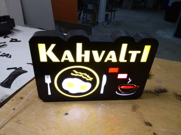 3D Kahvaltı Yazılı LED Tabela Neon Etkili Depo Reklam Tabela Maltepe İstanbul - 2
