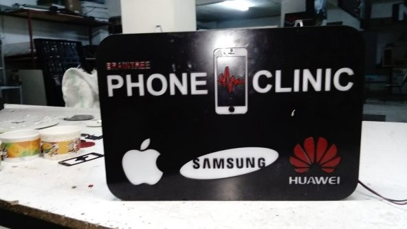 Phone Clinic Apple Samsng Huawei Tabelası 3D Led Neon Etkili Işıklı Tabela Kutu Harf Depo Tabela - 2